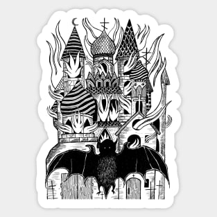 Burning Church Sticker